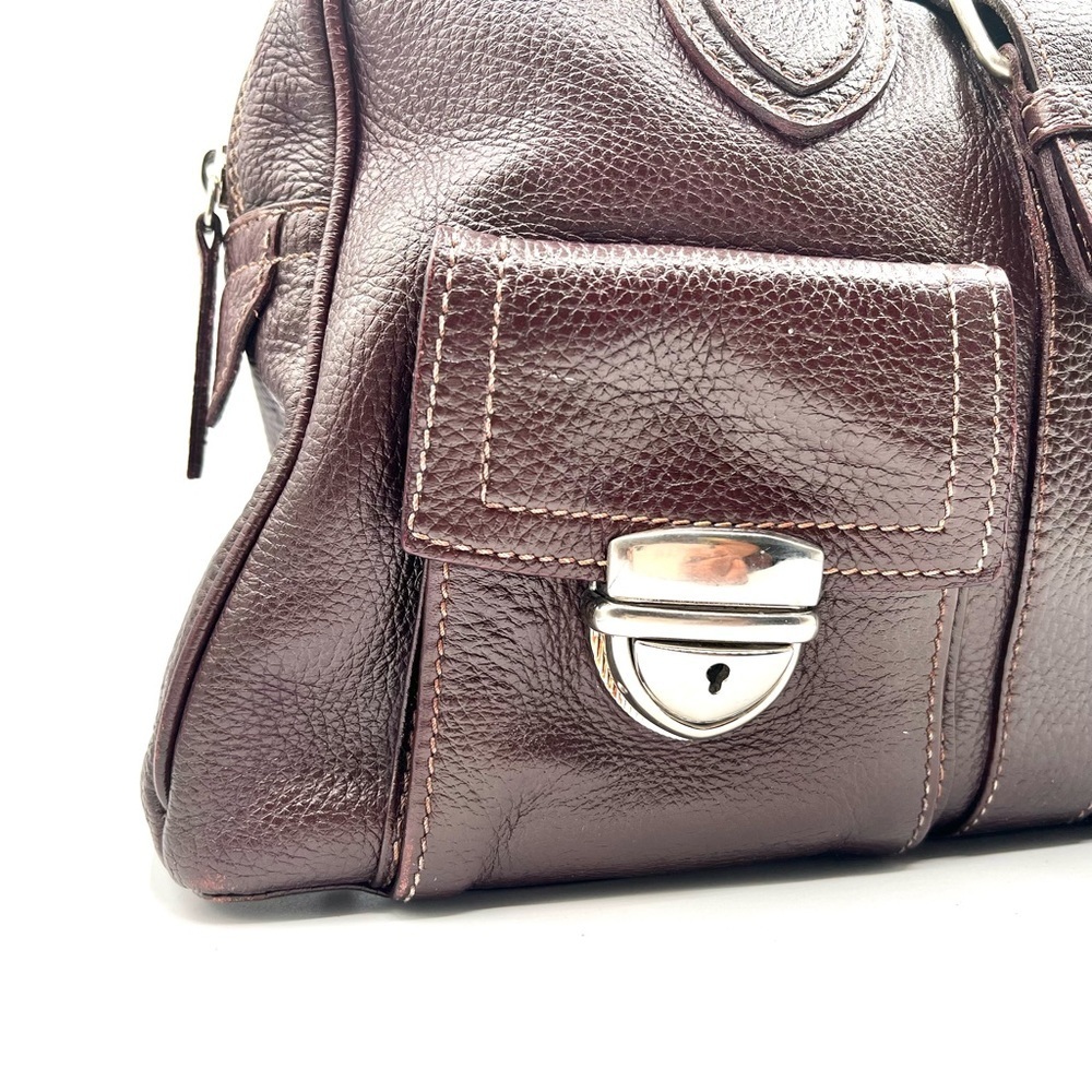 ISANTI BURGUNDY LEATHER BAG SATCHEL SHOULDER BAG GENUINE LEATHER  MADE IN ITALY - Picture 10 of 17